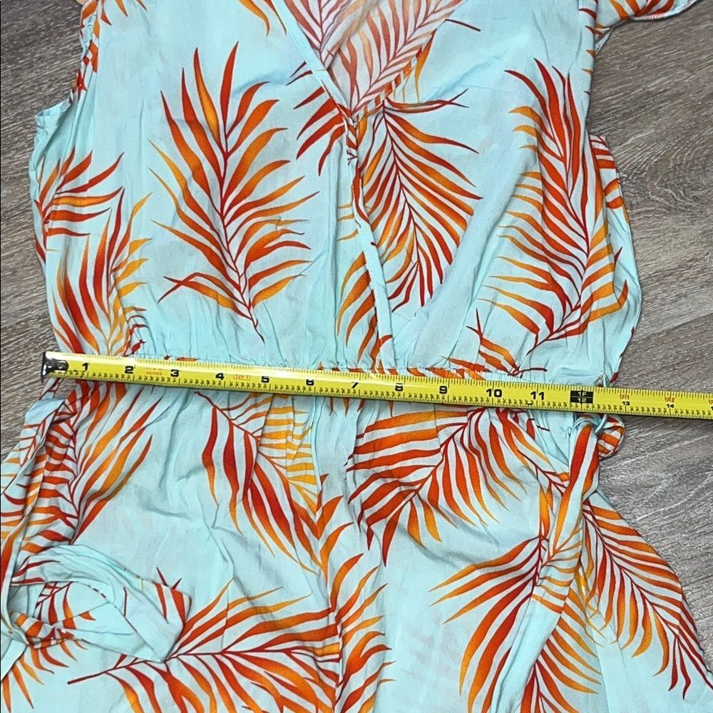 Cupshe Sz SMALL Lightweight Tropical Leaf Romper w/ Stretch Waist, Ruffles #boho - Picture 12 of 14